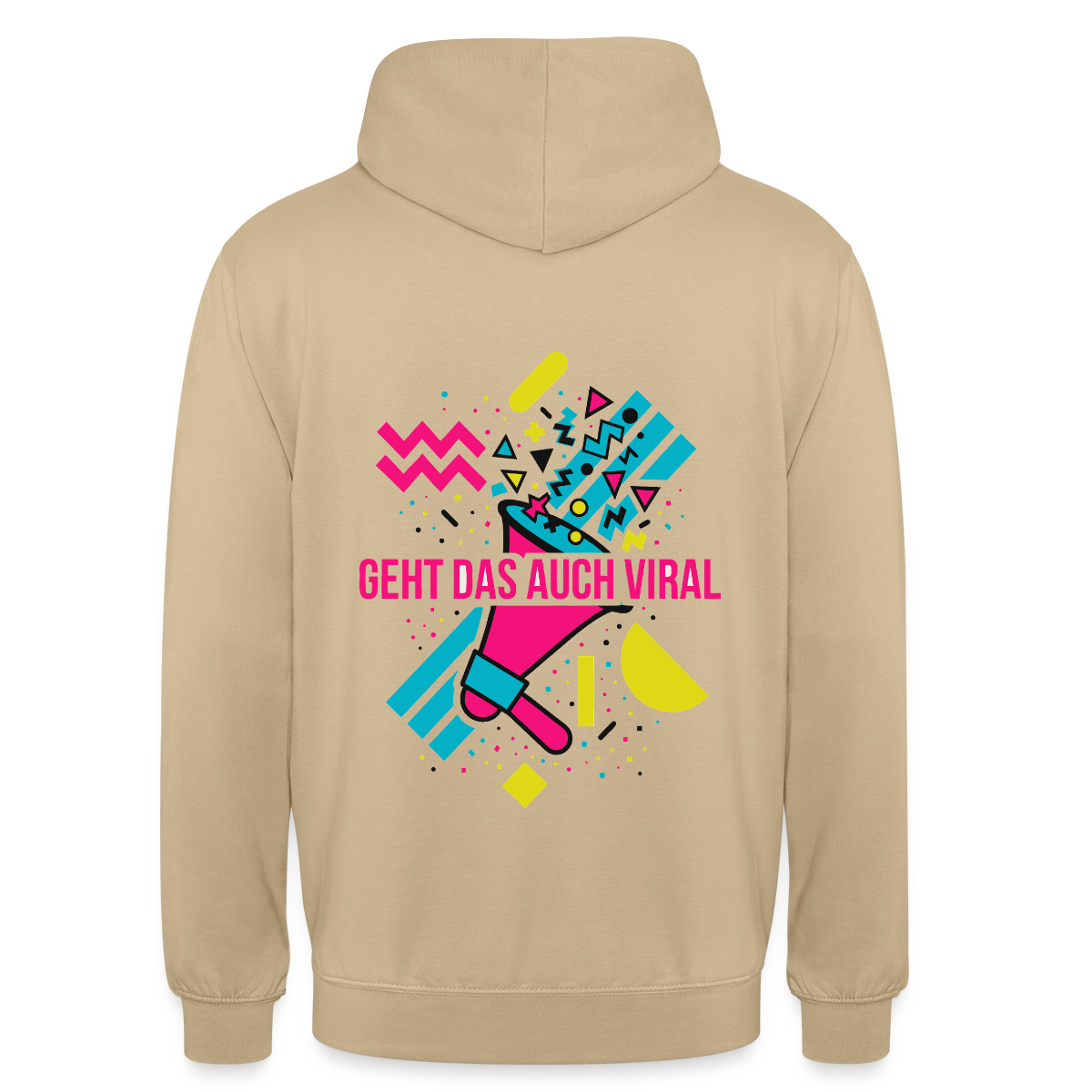 Geht das auch viral? Memphis-Motiv Motiv-Hoodie unisex, Farbe Beige