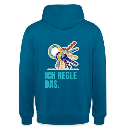 Ich regle das. Mosaik-Motiv Motiv-Hoodie unisex, Farbe Tiefseeblau