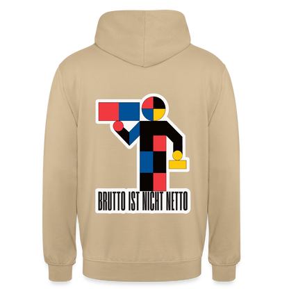 "Brutto ist nicht Netto. Bauhaus-Motiv" Motiv-Hoodie unisex, Farbe Beige