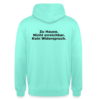 Kein Widerspruch Motiv-Hoodie unisex, Farbe Mint