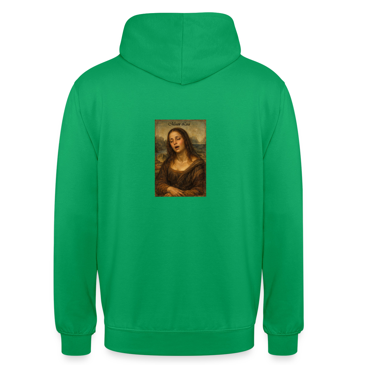 Moan Lisa Motiv-Hoodie unisex, Farbe Kelly Green