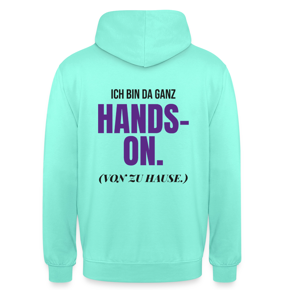 Hands-on von zu Hause Motiv-Hoodie unisex, Farbe Mint