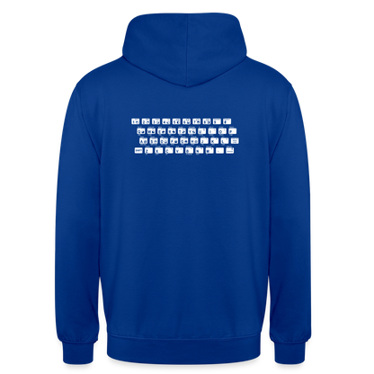 48K ZX Spectrum Motiv-Hoodie unisex, Farbe Royalblau