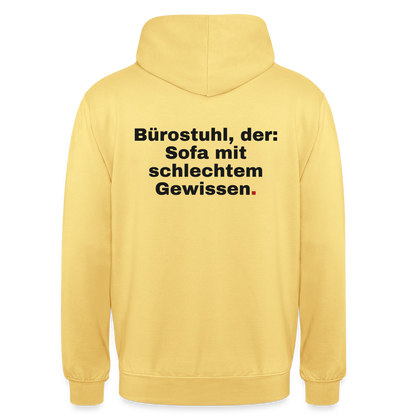 Bürostuhl, der Motiv-Hoodie unisex, Farbe Zitronengelb