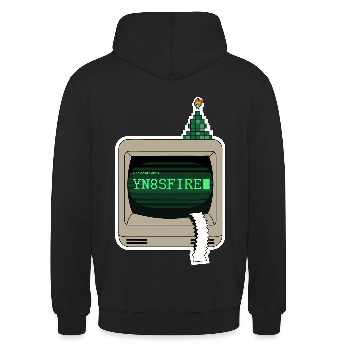 YN8SFIRE Motiv-Hoodie unisex, Farbe Schwarz