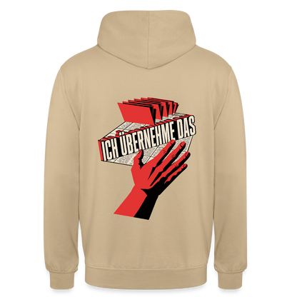 Ich übernehme das. Konstruktivismus-Motiv Motiv-Hoodie unisex, Farbe Beige