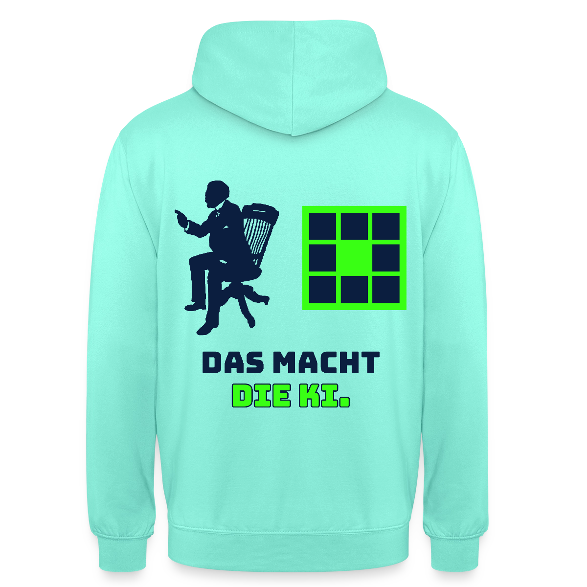 Das macht die KI. Motiv-Hoodie unisex, Farbe Mint