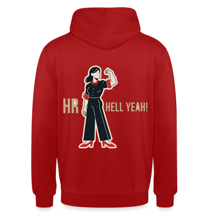 HR. Hell yeah! Motiv-Hoodie unisex, Farbe Rot