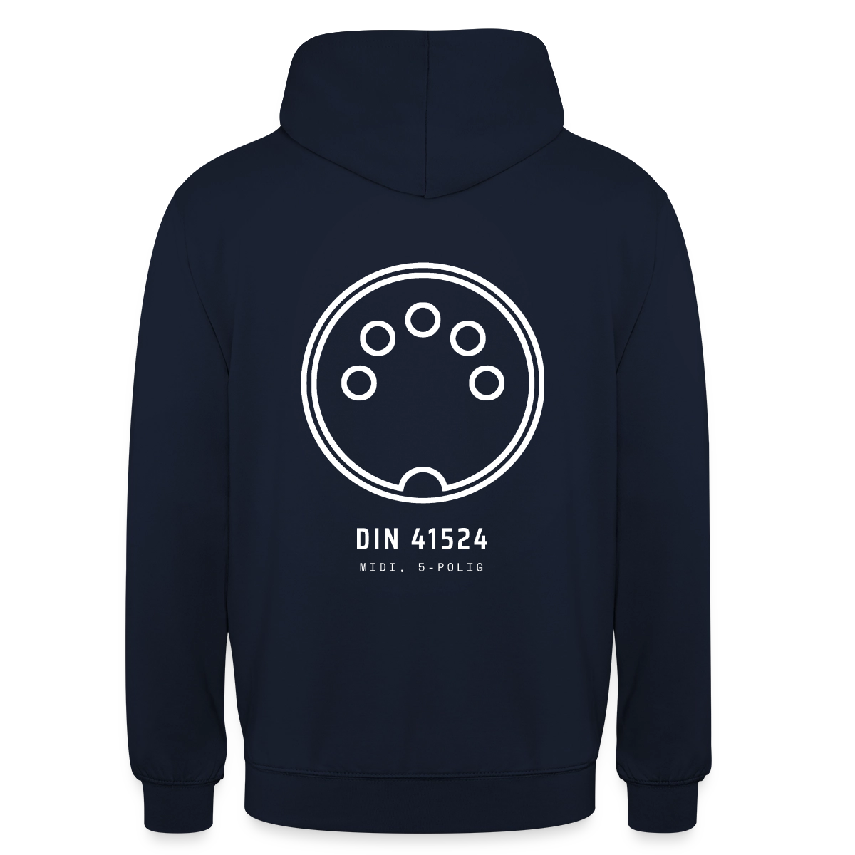 "DIN 41524, MIDI 5-polig" Motiv-Hoodie unisex, Farbe Navy