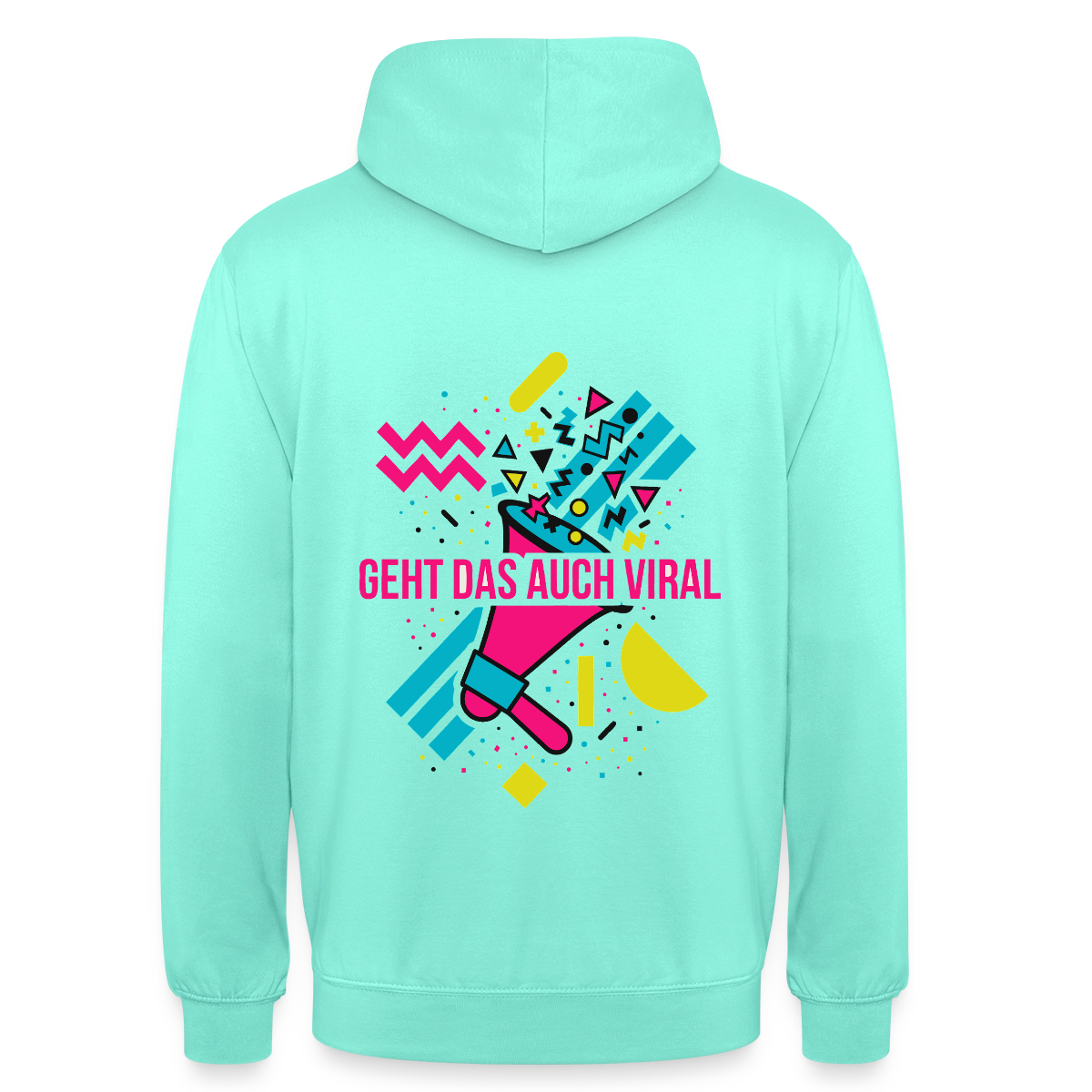 Geht das auch viral? Memphis-Motiv Motiv-Hoodie unisex, Farbe Mint