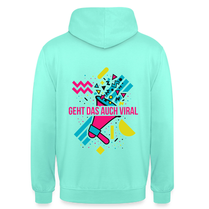 Geht das auch viral? Memphis-Motiv Motiv-Hoodie unisex, Farbe Mint