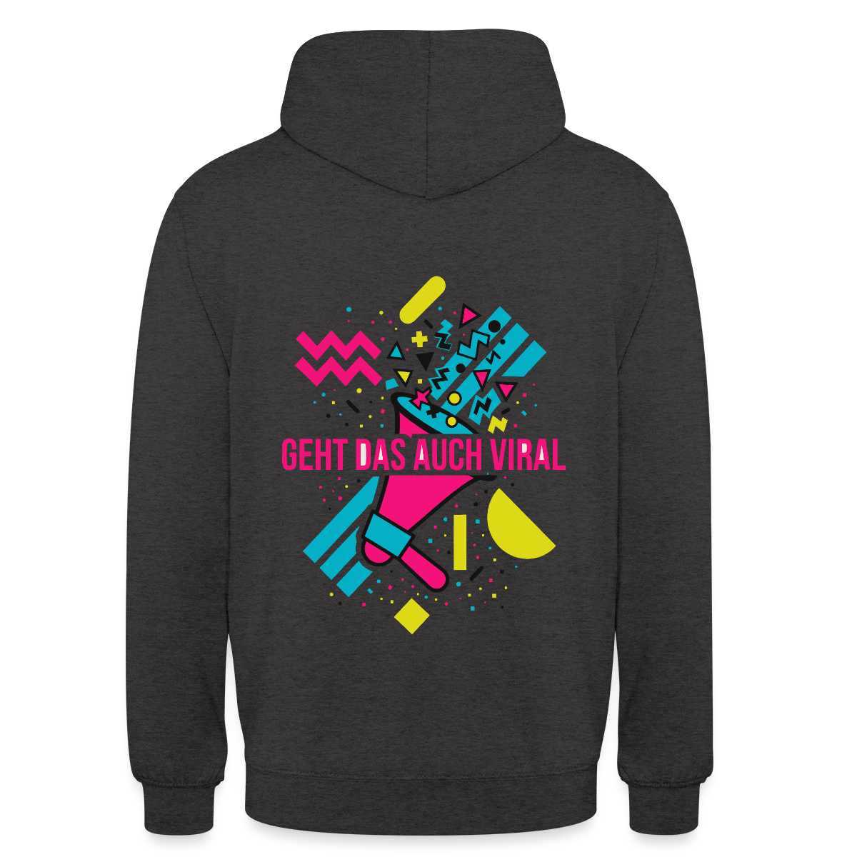 Geht das auch viral? Memphis-Motiv Motiv-Hoodie unisex, Farbe Anthrazit