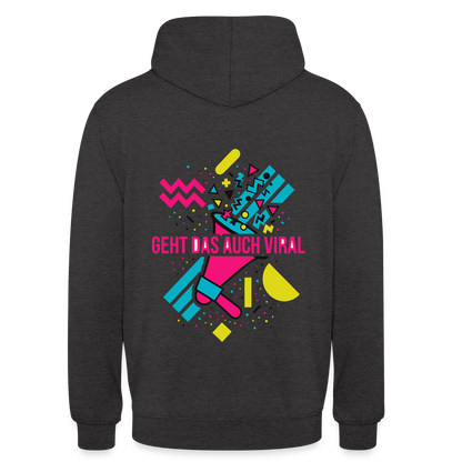 Geht das auch viral? Memphis-Motiv Motiv-Hoodie unisex, Farbe Anthrazit