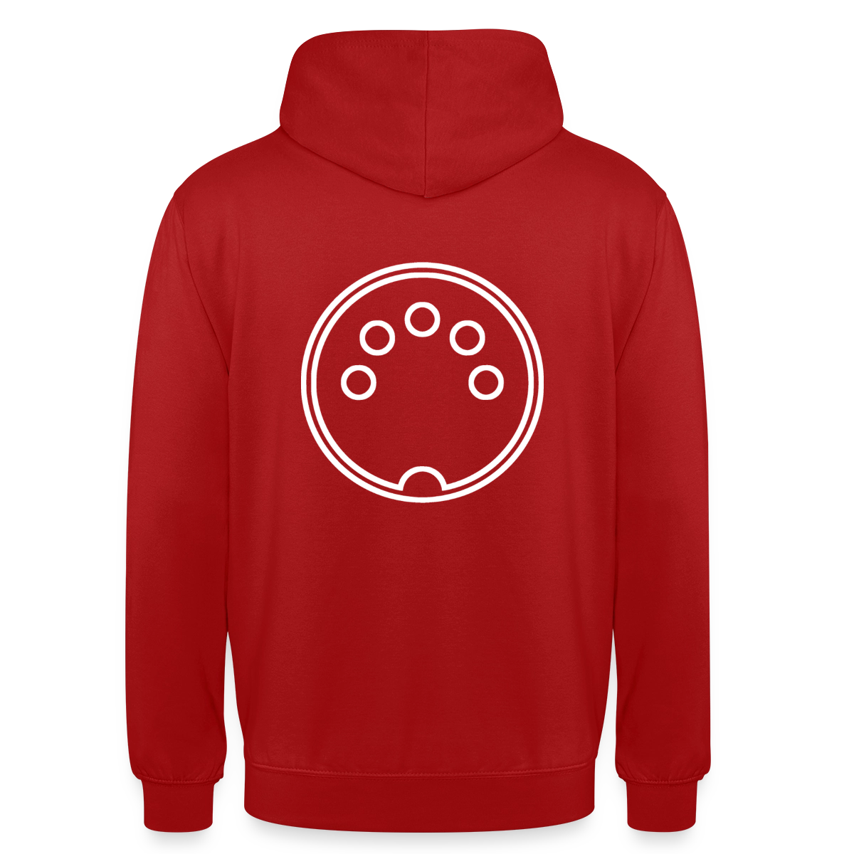 "DIN 41524" Motiv-Hoodie unisex, Farbe Rot