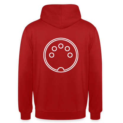 "DIN 41524" Motiv-Hoodie unisex, Farbe Rot