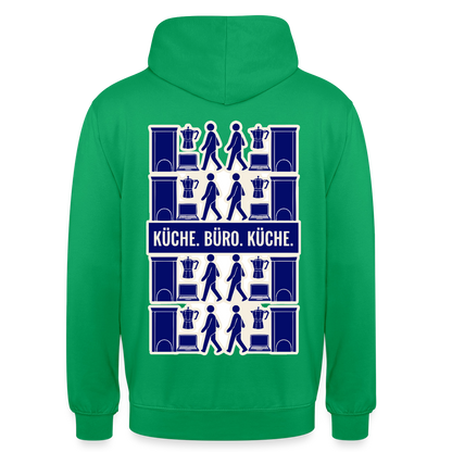 Küche. Büro. Küche. Motiv-Hoodie unisex, Farbe Kelly Green