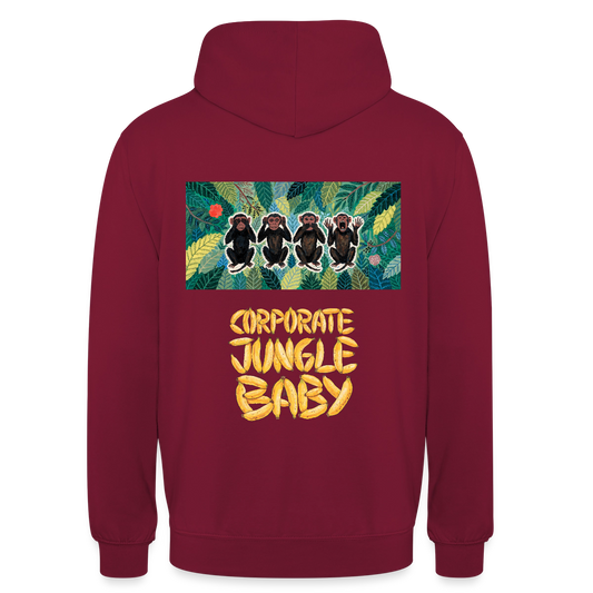 Corporate Jungle, Baby! Motiv-Hoodie unisex, Farbe Bordeaux