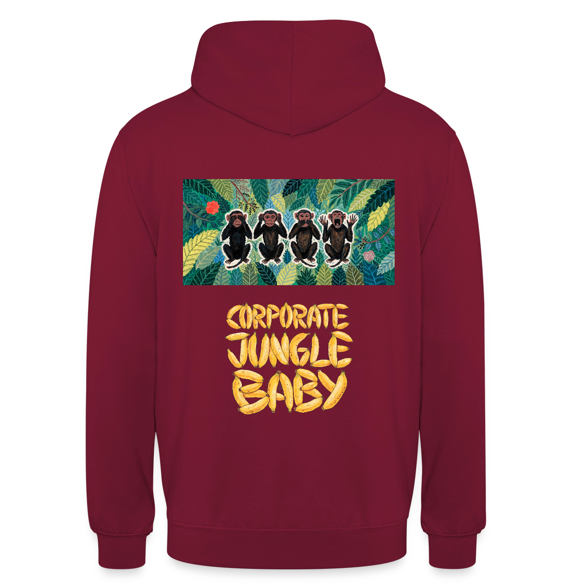 Corporate Jungle, Baby! Motiv-Hoodie unisex, Farbe Bordeaux