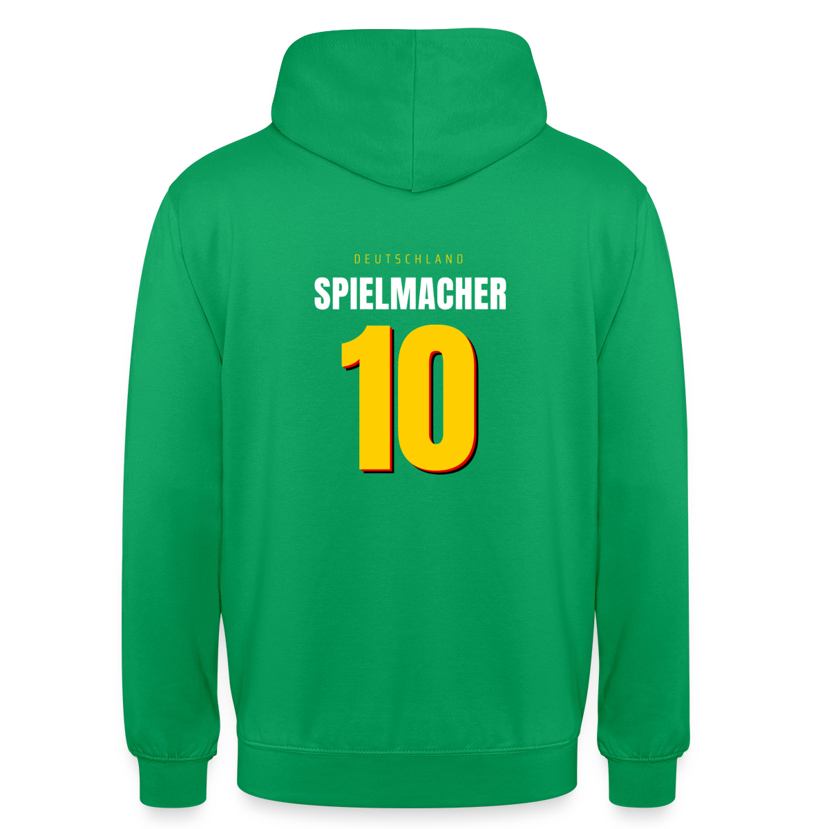 Spielmacher. Trikotnummer-Motiv Motiv-Hoodie unisex, Farbe Kelly Green
