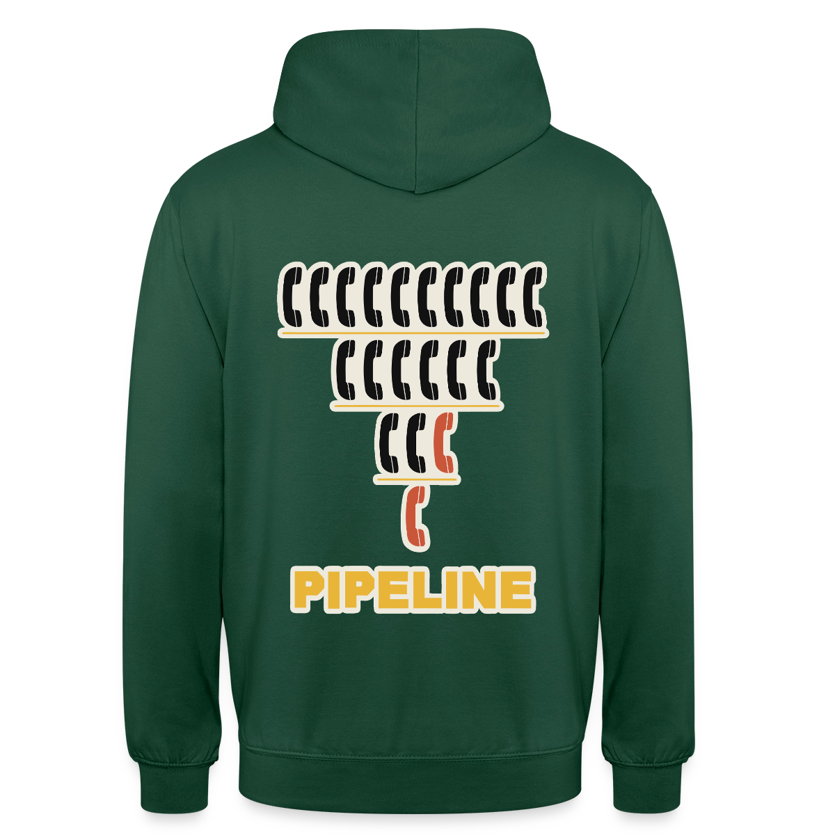 Pipeline. Isotype-Motiv Motiv-Hoodie unisex, Farbe Flaschengrün