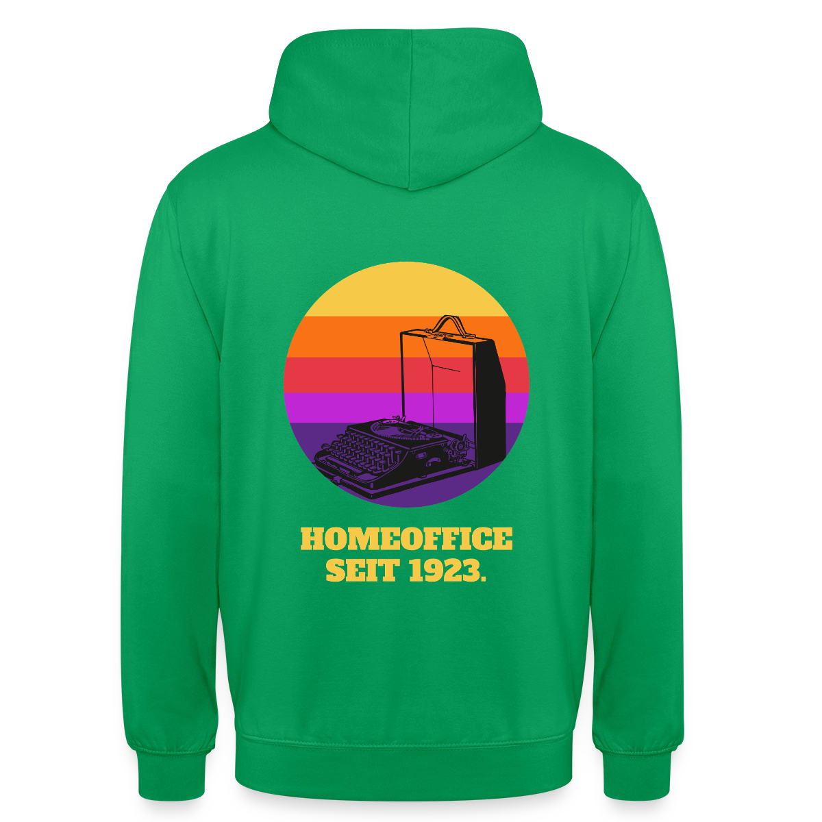 Homeoffice seit 1923 Motiv-Hoodie unisex, Farbe Kelly Green