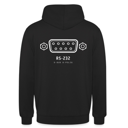 "RS-232, D-Sub 9-polig" Motiv-Hoodie unisex, Farbe Schwarz