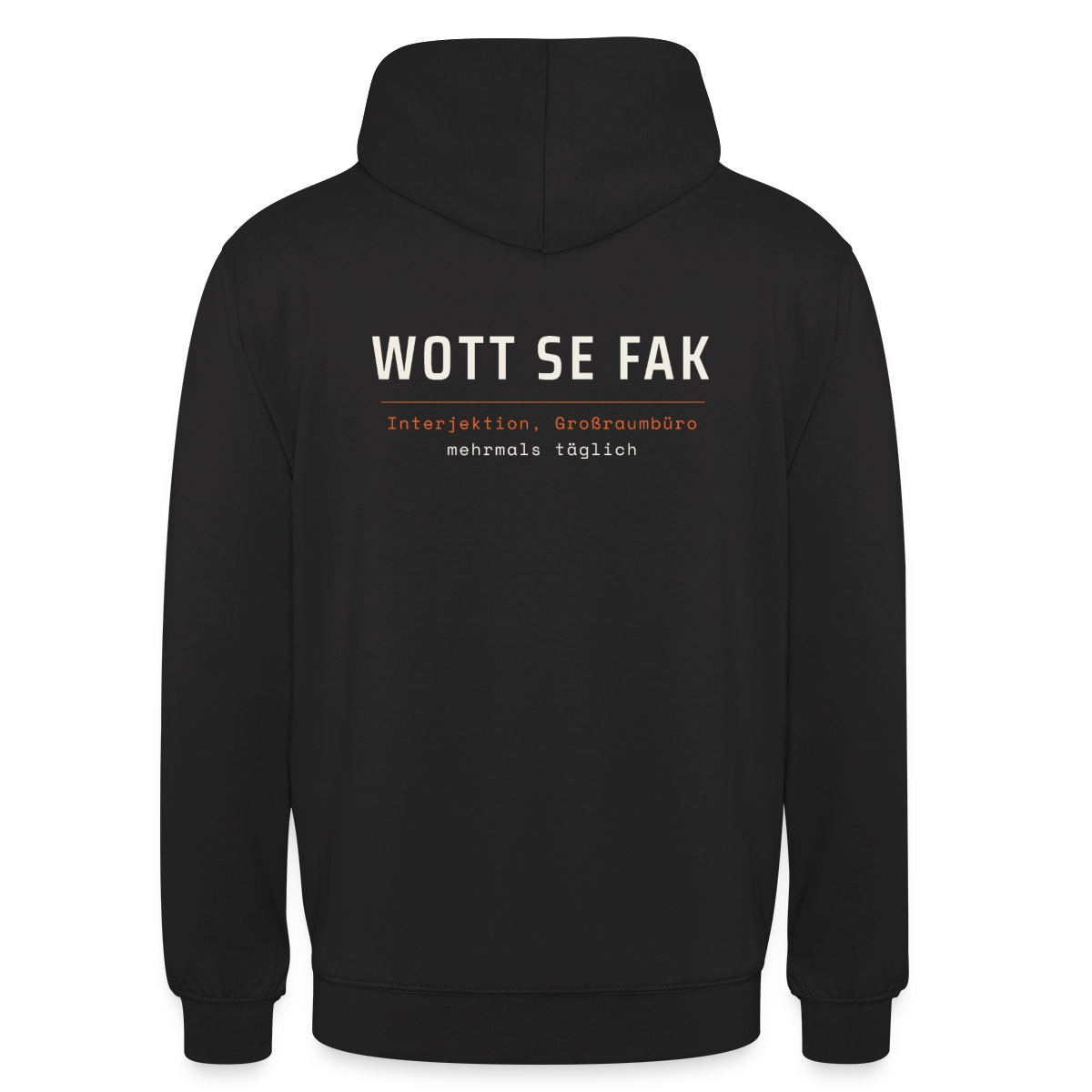 Wott se fak. Wörterbuch-Motiv Motiv-Hoodie unisex, Farbe Schwarz