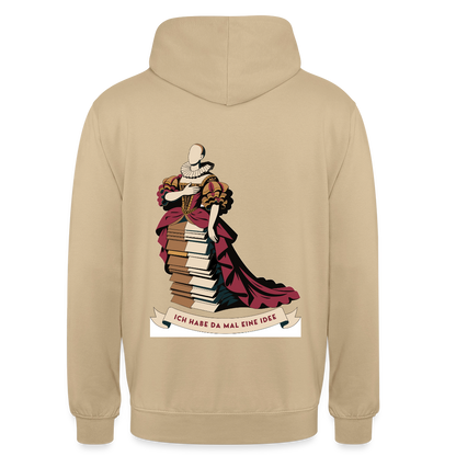 "Ich habe da mal eine Idee. Barock-Motiv" Motiv-Hoodie unisex, Farbe Beige