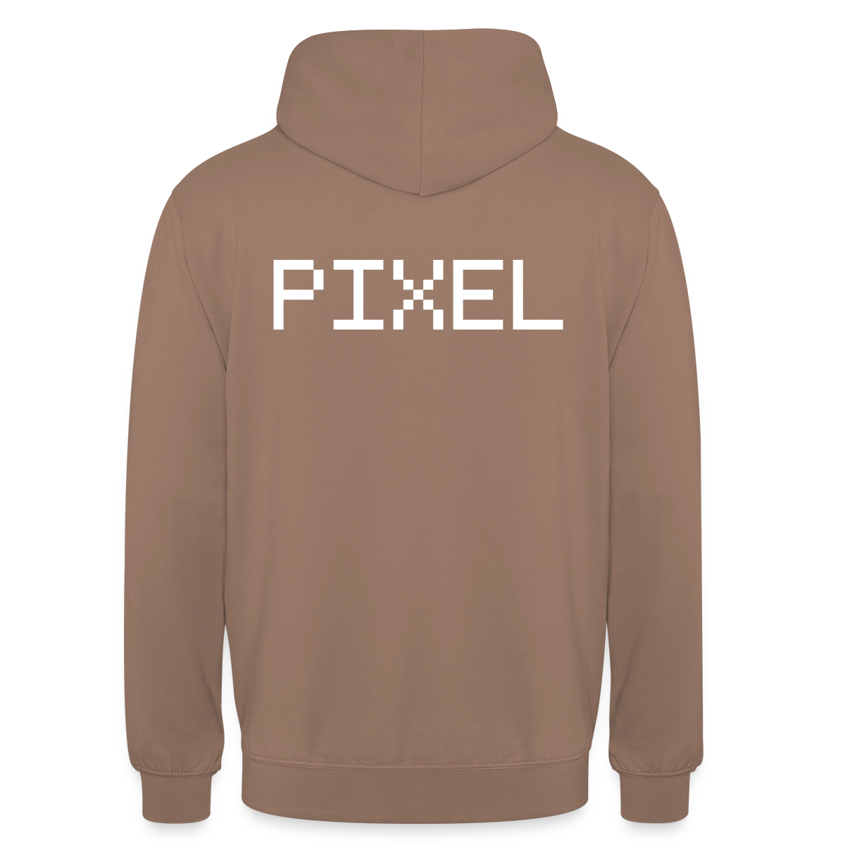 Pixel. Monochrom-Motiv Motiv-Hoodie unisex, Farbe Mokka