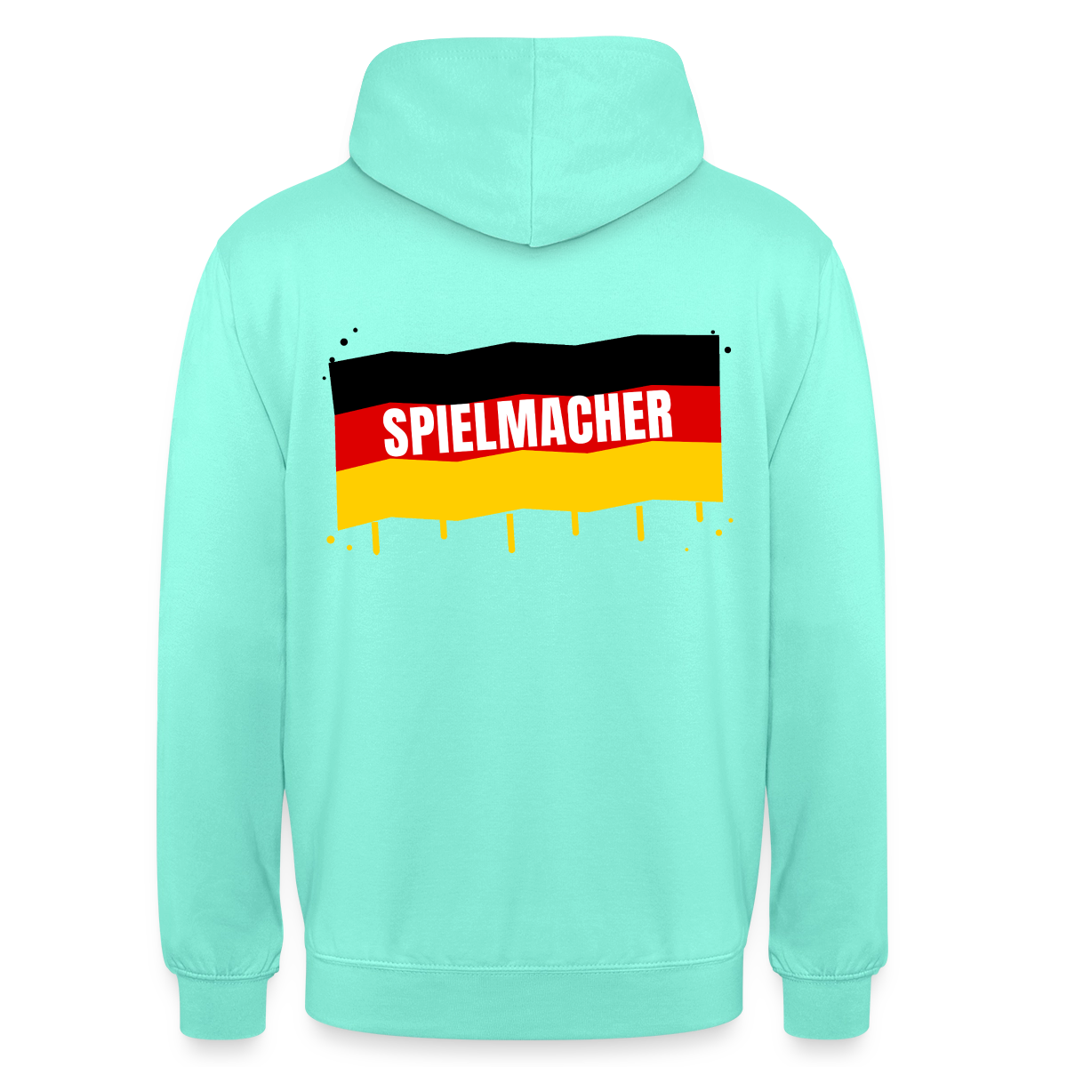 Spielmacher. Fahnen-Motiv Motiv-Hoodie unisex, Farbe Mint