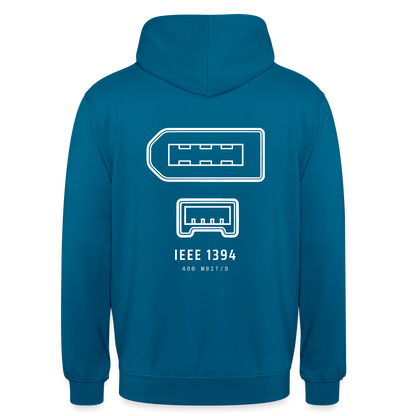 "IEEE 1394, 400 Mbit/s" Motiv-Hoodie unisex, Farbe Tiefseeblau