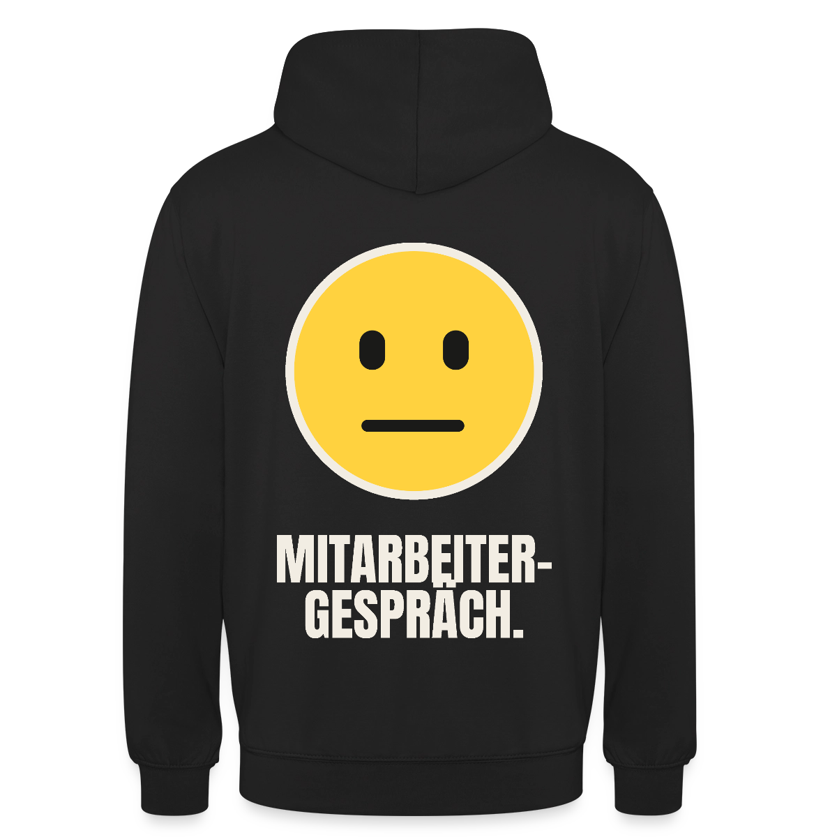 Mitarbeitergespräch. Motiv-Hoodie unisex, Farbe Schwarz