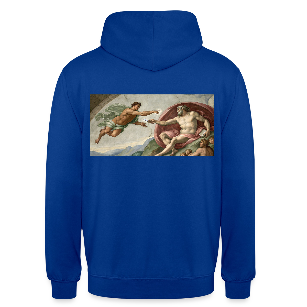 Die Schnittstelle. Renaissance-Motiv Motiv-Hoodie unisex, Farbe Royalblau