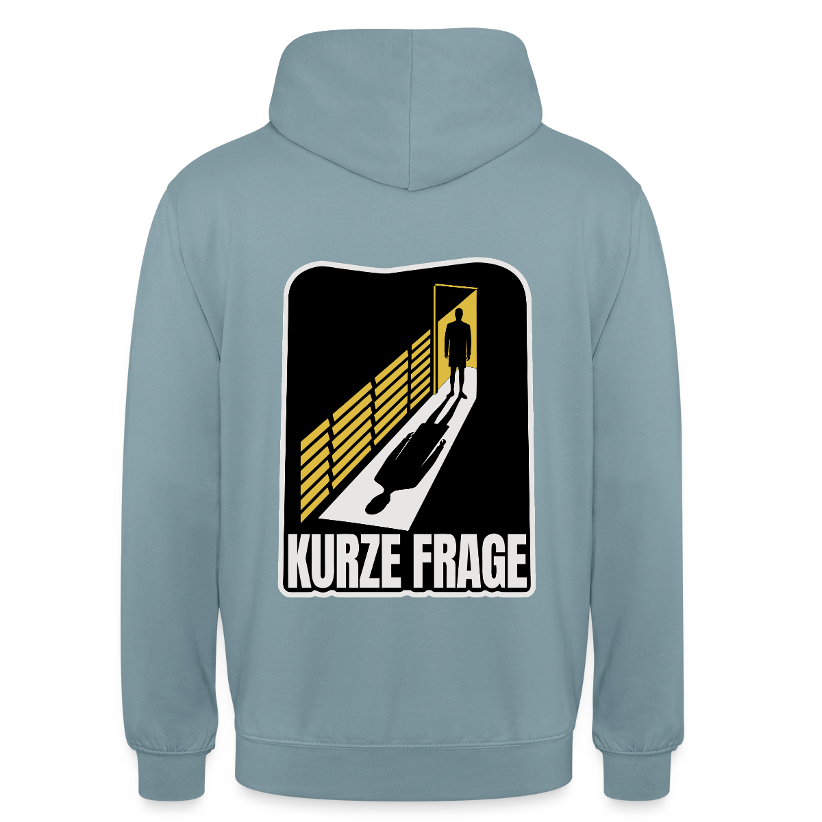 "Kurze Frage. Film-noir-Motiv" Motiv-Hoodie unisex, Farbe Nebelblau