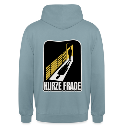 "Kurze Frage. Film-noir-Motiv" Motiv-Hoodie unisex, Farbe Nebelblau