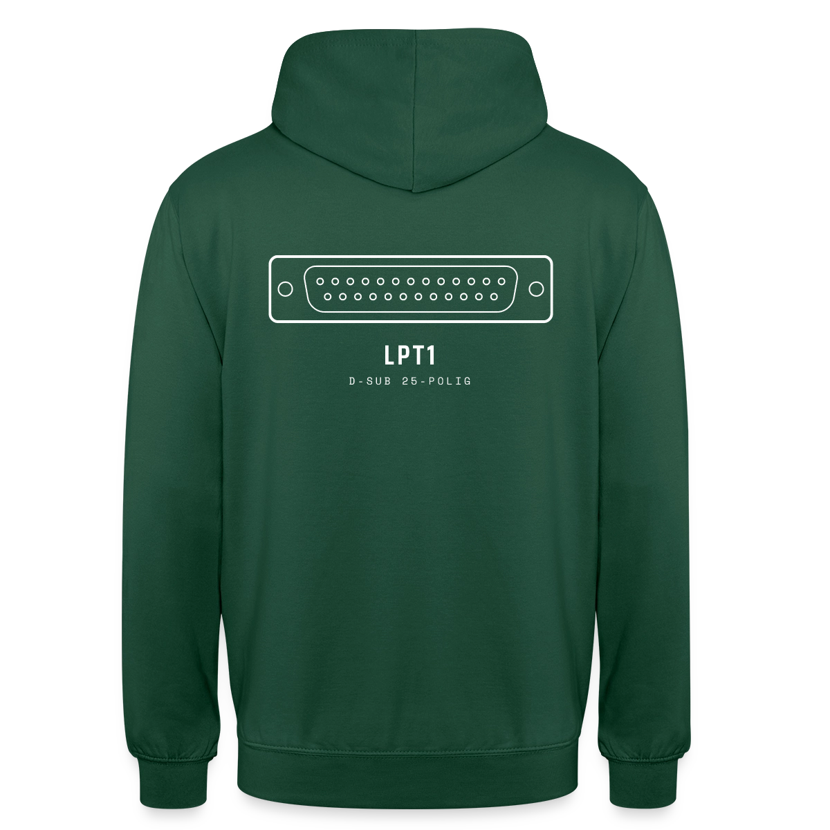 "LPT1, D-Sub 25-polig" Motiv-Hoodie unisex, Farbe Flaschengrün