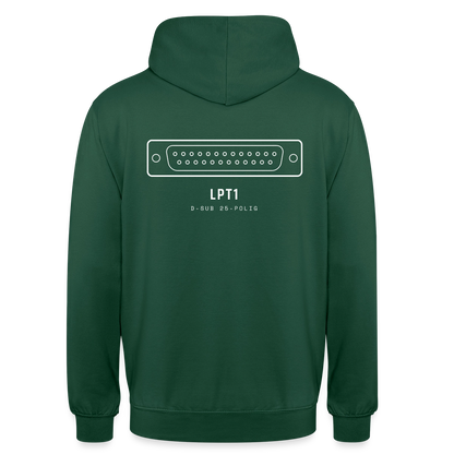"LPT1, D-Sub 25-polig" Motiv-Hoodie unisex, Farbe Flaschengrün