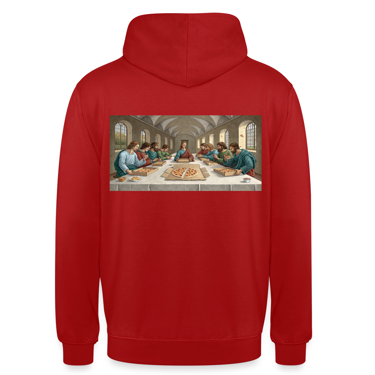 Das Teamevent. Renaissance-Motiv Motiv-Hoodie unisex, Farbe Rot