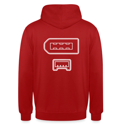 "IEEE 1394" Motiv-Hoodie unisex, Farbe Rot
