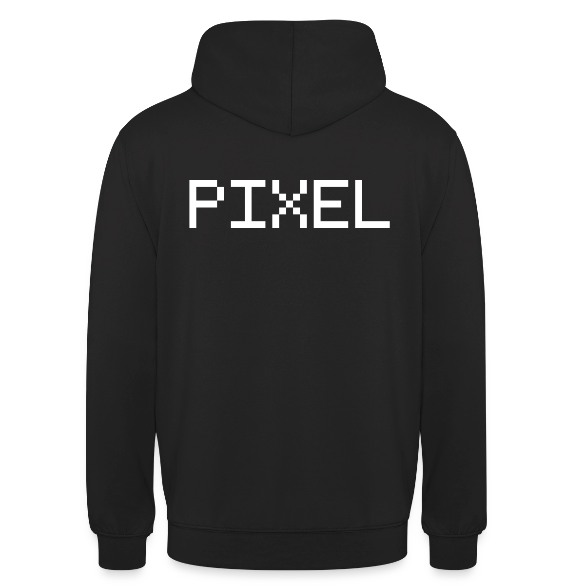 Pixel. Monochrom-Motiv Motiv-Hoodie unisex, Farbe Schwarz