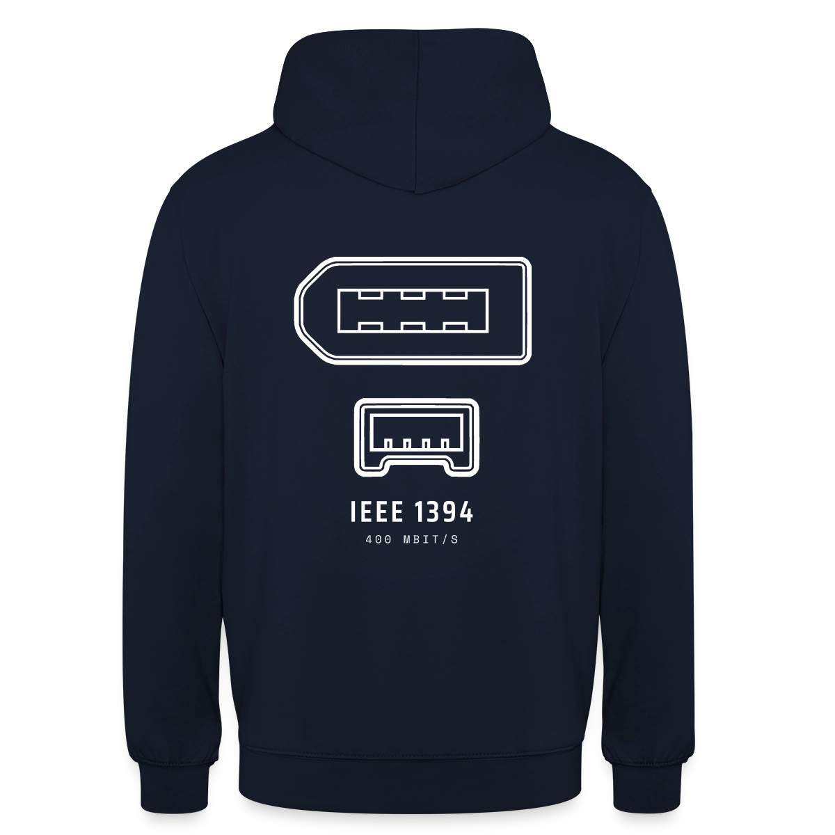 "IEEE 1394, 400 Mbit/s" Motiv-Hoodie unisex, Farbe Navy