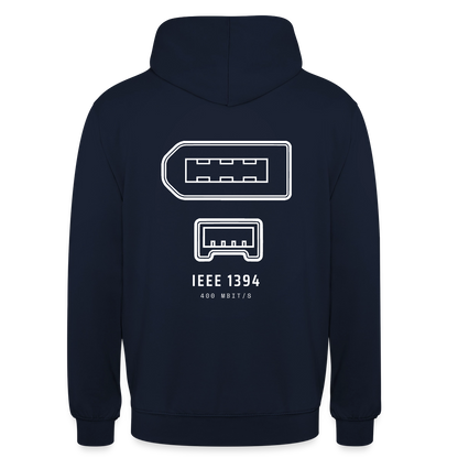 "IEEE 1394, 400 Mbit/s" Motiv-Hoodie unisex, Farbe Navy