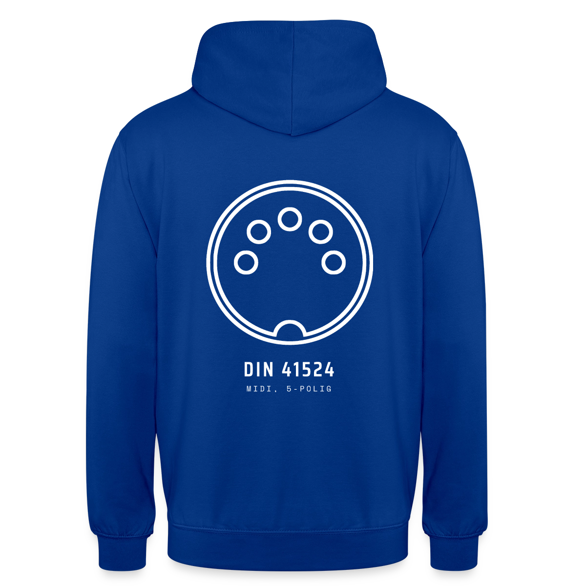 "DIN 41524, MIDI 5-polig" Motiv-Hoodie unisex, Farbe Royalblau