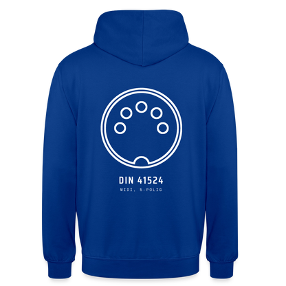 "DIN 41524, MIDI 5-polig" Motiv-Hoodie unisex, Farbe Royalblau