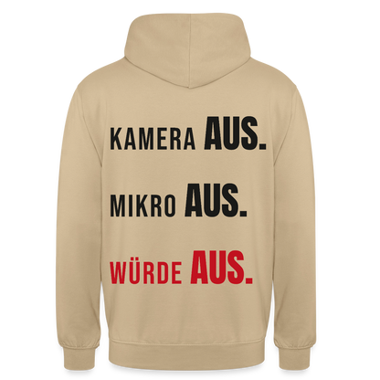 Kamera aus, Würde aus Motiv-Hoodie unisex, Farbe Beige