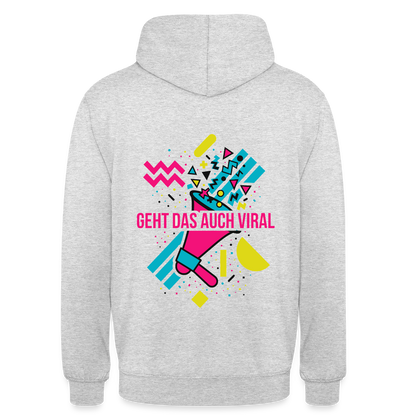 Geht das auch viral? Memphis-Motiv Motiv-Hoodie unisex, Farbe Hellgrau meliert