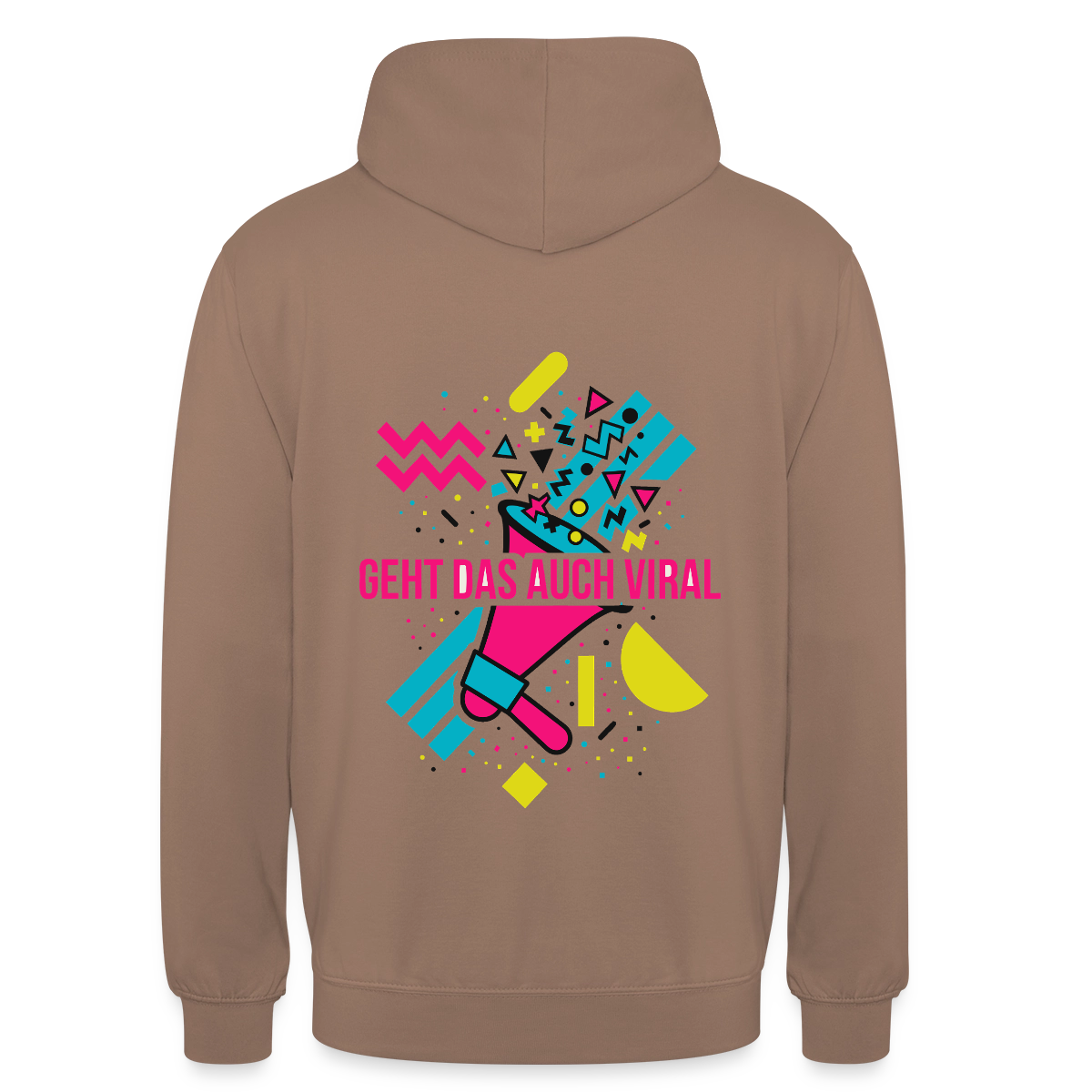 Geht das auch viral? Memphis-Motiv Motiv-Hoodie unisex, Farbe Mokka