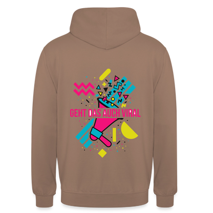 Geht das auch viral? Memphis-Motiv Motiv-Hoodie unisex, Farbe Mokka