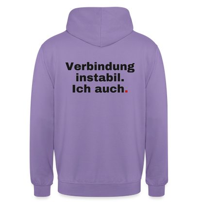 Verbindung instabil Motiv-Hoodie unisex, Farbe Lavendel