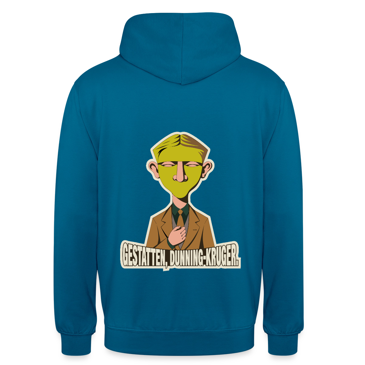 "Gestatten, Dunning-Kruger. Neue-Sachlichkeit-Motiv" Motiv-Hoodie unisex, Farbe Tiefseeblau